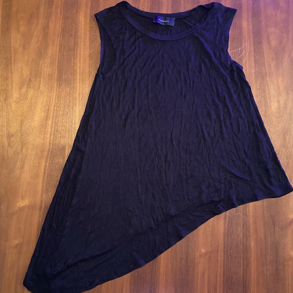 Black Sleeveless Asymmetrical Top